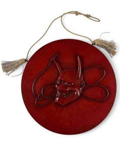 Japanese Hannya Lacquered Wall Plaque