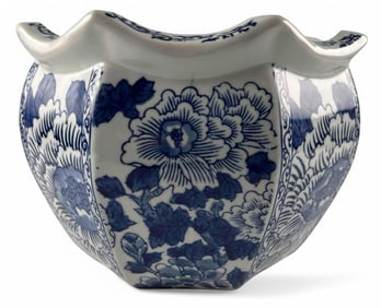 Chinese Blue & White Porcelain Jardiniere