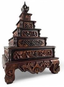 Indonesian Carved Wood Temple Box