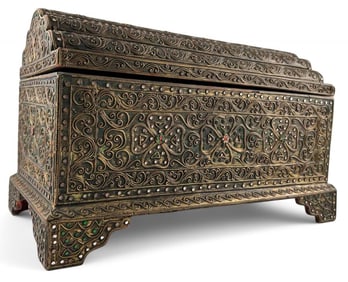 Indonesian Inlaid Wood Chest