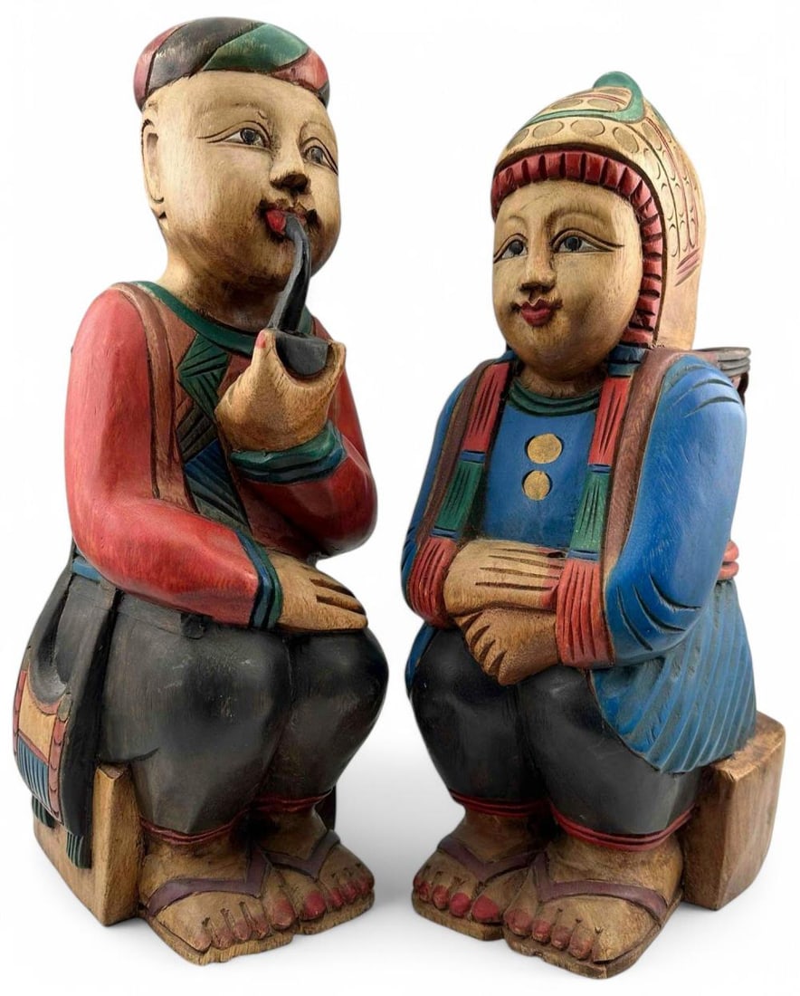 Pair Of Southeast Asian Palm Wood Figures (1 of 11)