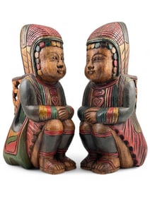 Pair Of Southeast Asian Wood Figures