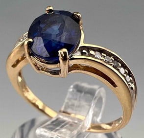 14K Blue Sapphire Ring