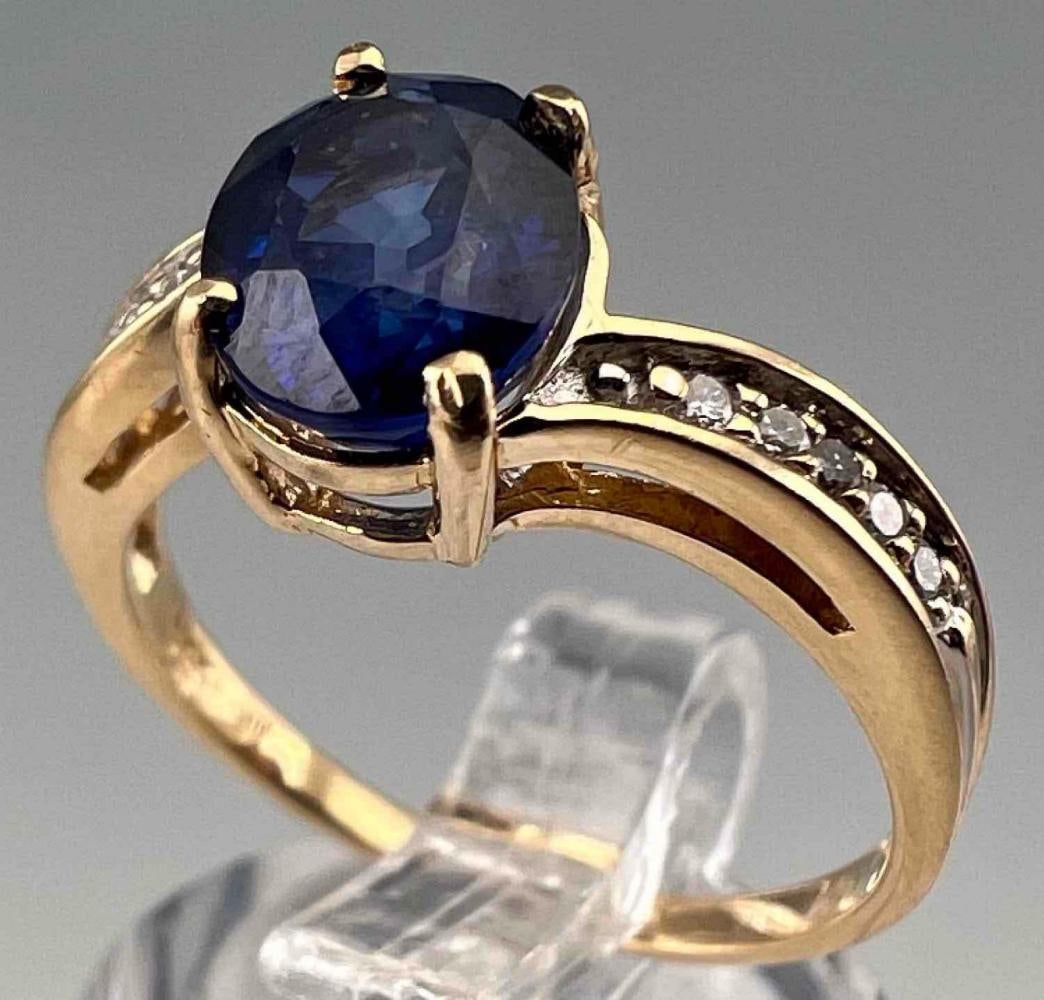 14K Blue Sapphire Ring