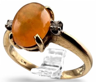 14K Opal Diamond Ring