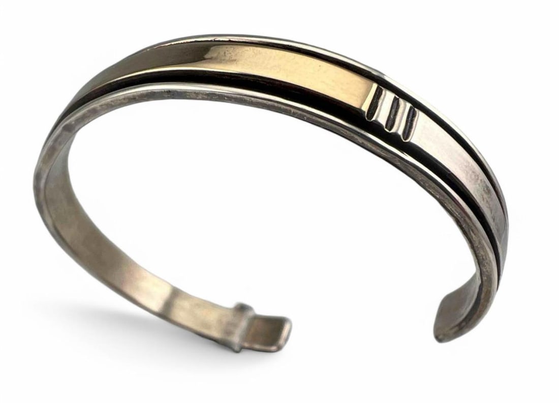 Sterling Silver 14K Cuff Bracelet (1 of 7)