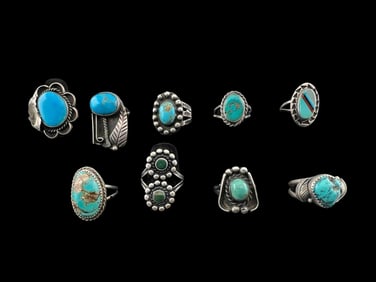 Native American Sterling Silver Turquoise Rings