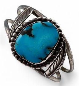 Navajo Sterling Silver Turquoise Cuff Bracelet