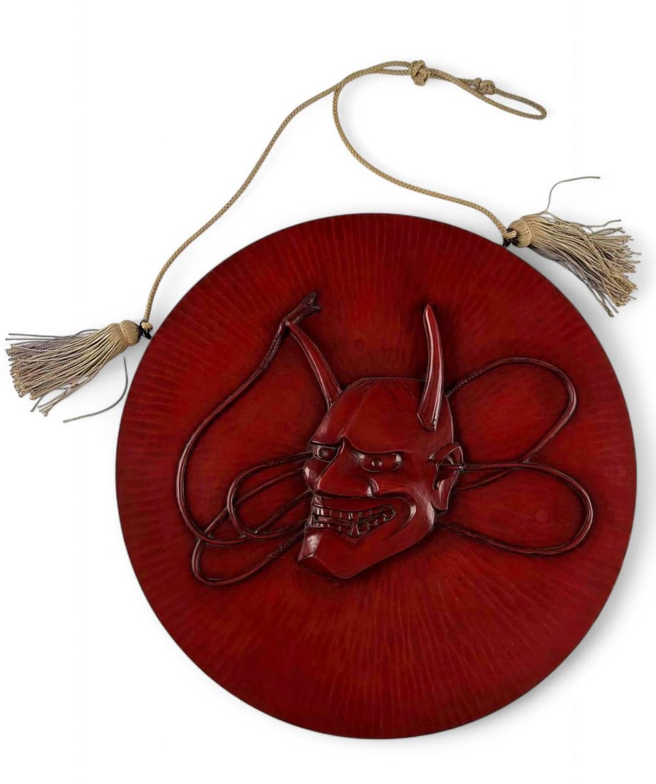 Japanese Hannya Lacquered Wall Plaque (1 of 12)