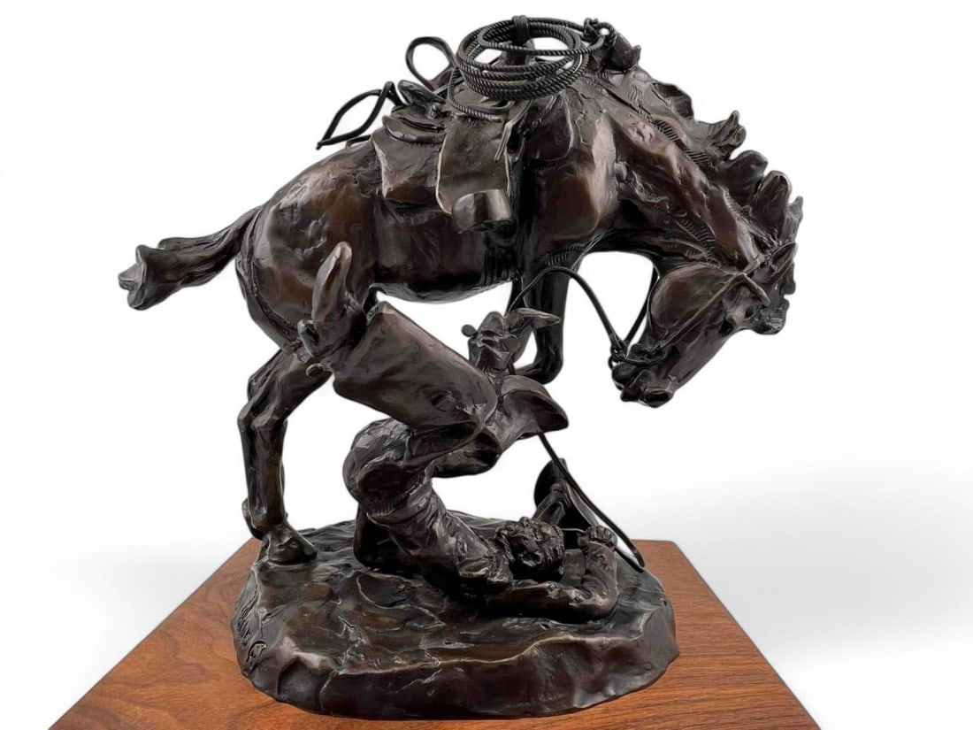 Fred Fellows, (American, B. 1934), End Of A Love Affair, Bronze: Fred Fellows, (American, B. 1934), End Of A Love Affair, Bronze Sculpture. Signed "Fellows," marked "AP." Approximately 10.375H x 9.0W x 7.5D in. Measurements include wood base.