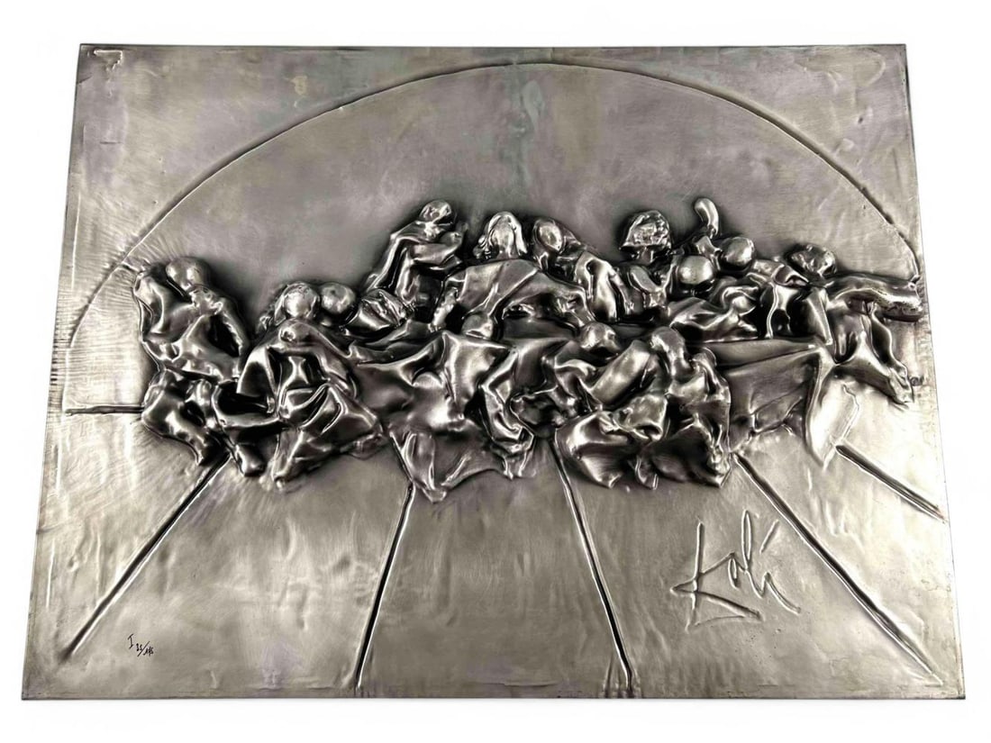 After Salvador Dali, The Last Supper, Silver Edition Bronze Bas Relief Sculpture (1 of 8)