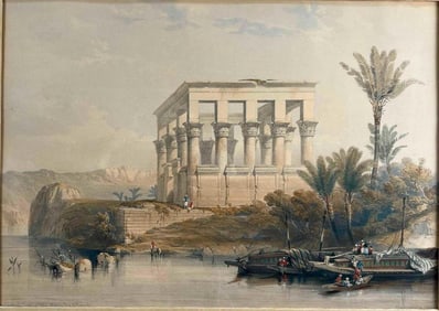David Roberts, The Hypaethral Temple Philae, Hand Colored Lithograph