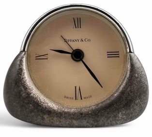 Tiffany & Co. Silverplate Desk Clock