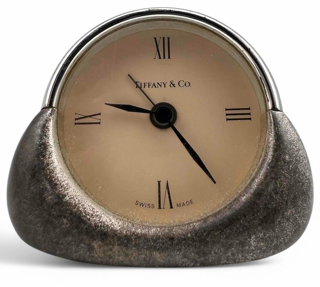 Tiffany & Co. Silverplate Desk Clock (1 of 9)
