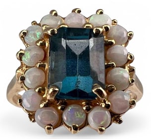 14K London Blue Topaz Opal Ring