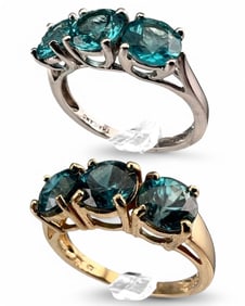 Two 10K Semiprecious Stone Rings