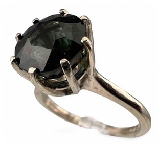 14K White Gold Chrome Diopside Ring