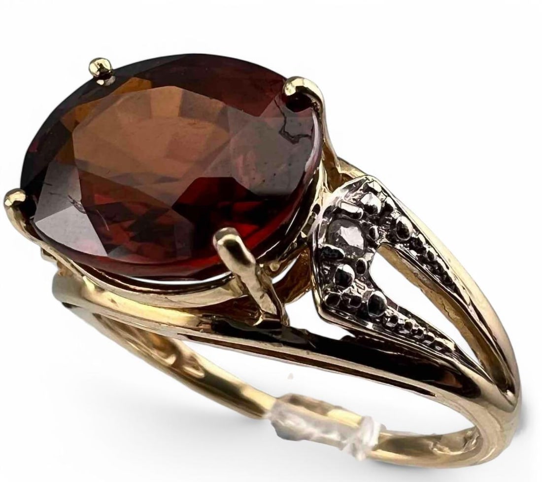 14K Red Spinel Diamond Ring (1 of 5)