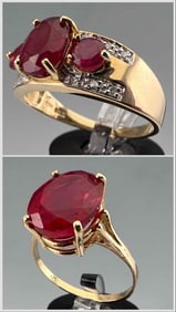 Two 10K Pink Sapphire Rings