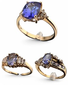 Three 10K Tanzanite