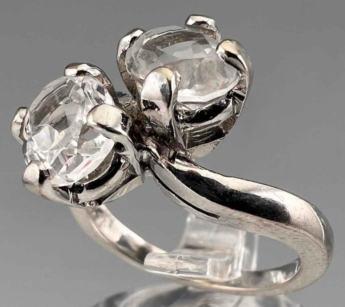 14K White Sapphire & CZ Ring (1 of 5)