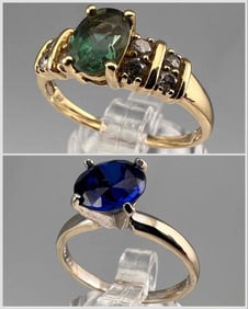 Two Gem Set 14K Rings