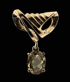 14K Yellow Gold Topaz Pendant