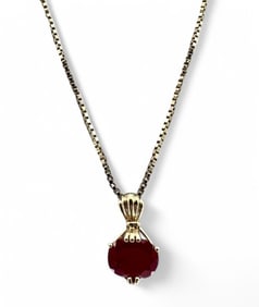 14K Pink Sapphire Necklace