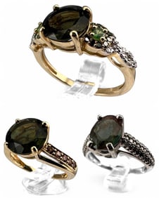Three 10K CZ Rings