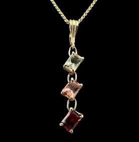 14K Pink Tourmaline Necklace
