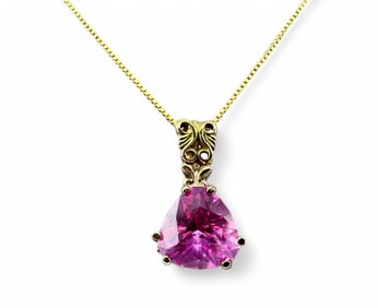 14K Pink Sapphire Necklace