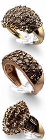 Three 10K Yellow & Rose Gold Diamond Rings