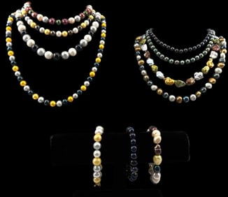 Grouping Of Multicolored Freshwater Pearl Jewelry