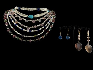Freshwater Pearl & Semiprecious Stone Necklaces