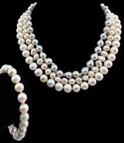 14K Freshwater Pearl Necklaces & Bracelet
