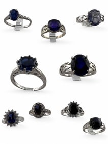 Sterling Silver Blue & Purple Sapphire Rings