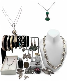 Silver Jewelry Lot, Many Vintage Pieces