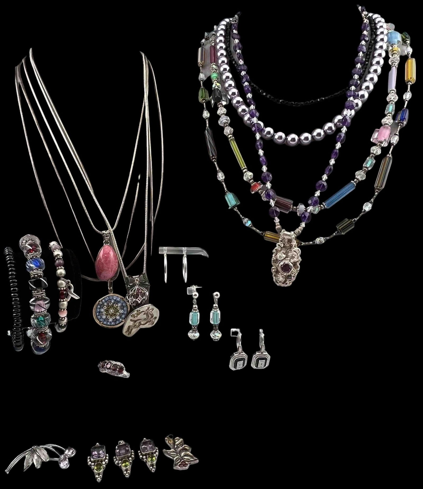Grouping Of Sterling Silver Jewelry, Including Gem Set Pieces (1 of 17)