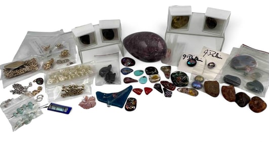Jewelry Making Lot, Including Unset Smoky Quartz
