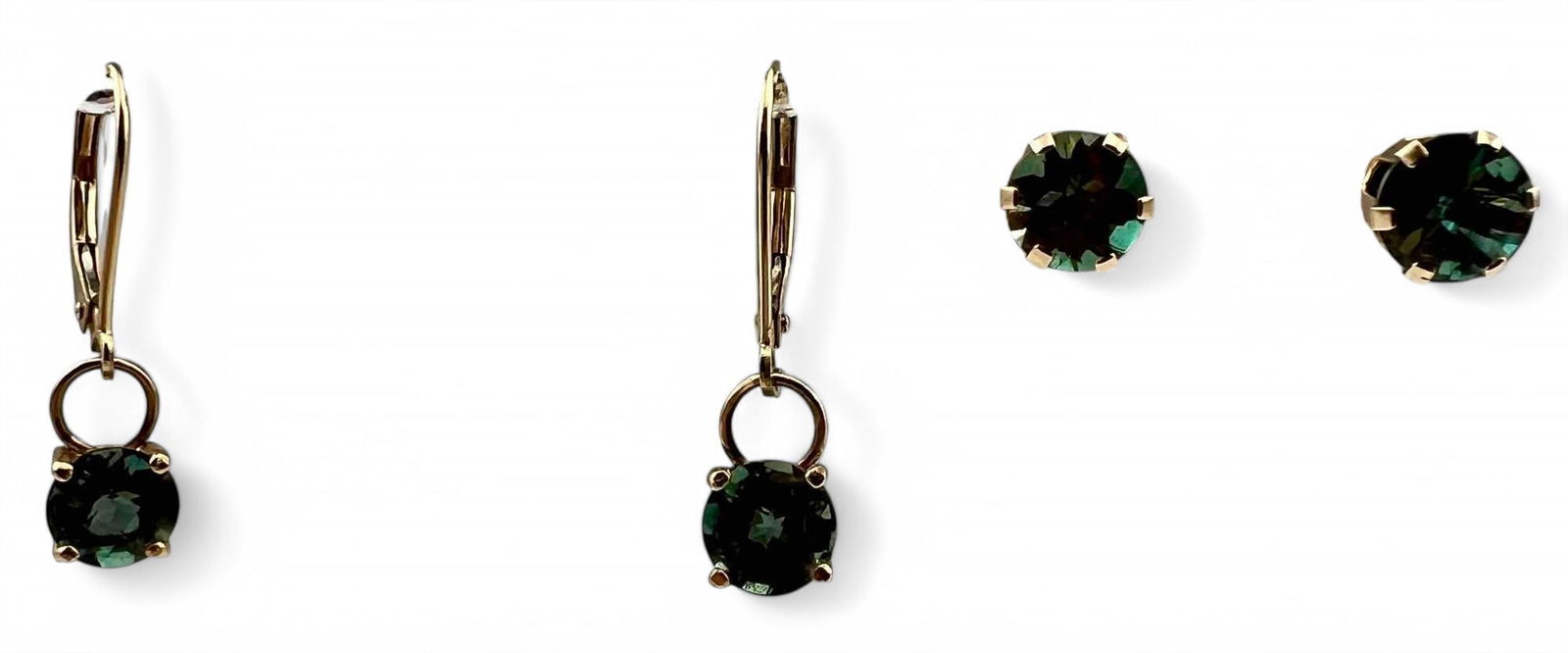 Two Pairs 14K Green Andesine Earrings (1 of 7)