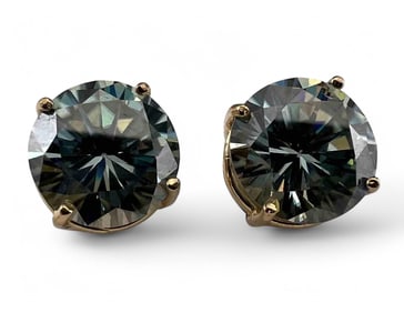14K Blue Moissanite Earrings