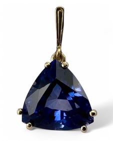 14K Blue Sapphire Pendant