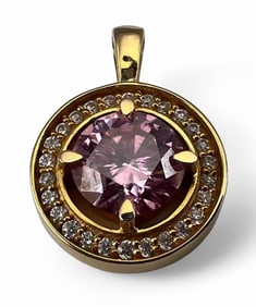 14K Pink Moissanit Pendant