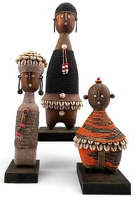 Three Beaded African Namji Dolls