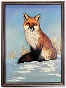 James E. Faulkner (American, B. 1945), Red Fox, Oil On Canvas