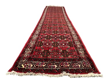 Hand Knotted Red Runner Rug