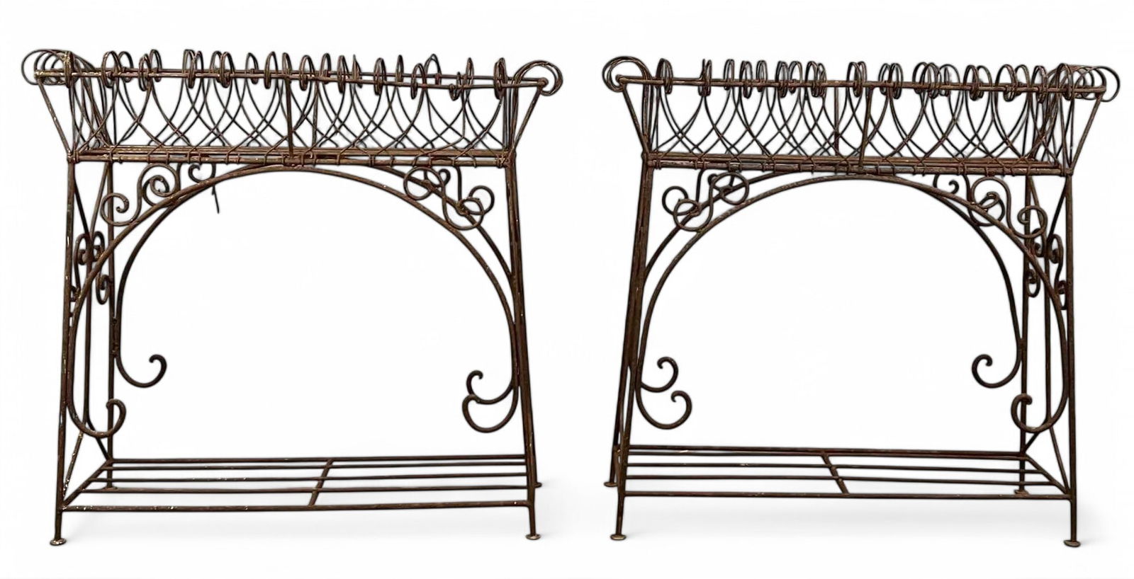 Pair Of Iron Wire Work Plant Stands (1 of 8)