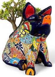 Large Mexican Talavera Pottery Pig Planter