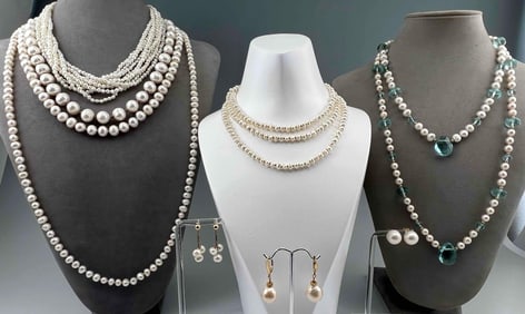 Freshwater Pearl Necklaces & Earrings