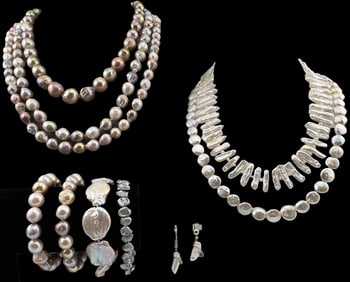 Lot Of Baroque Freshwater Pearl Jewelry